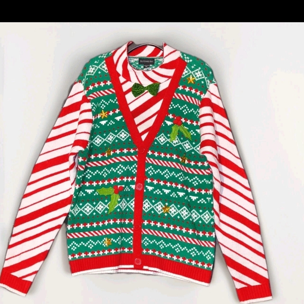 Festive Green and Red Christmas Sweater